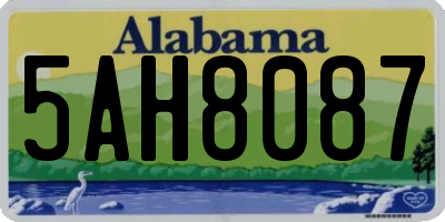 AL license plate 5AH8087