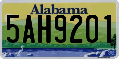 AL license plate 5AH9201