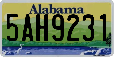 AL license plate 5AH9231