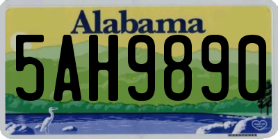 AL license plate 5AH9890