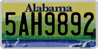 AL license plate 5AH9892