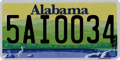 AL license plate 5AI0034