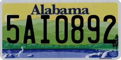 AL license plate 5AI0892