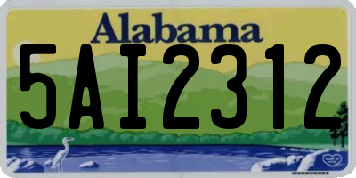 AL license plate 5AI2312