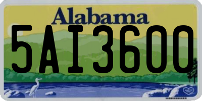 AL license plate 5AI3600