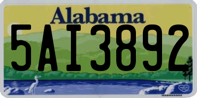 AL license plate 5AI3892