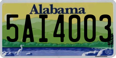 AL license plate 5AI4003