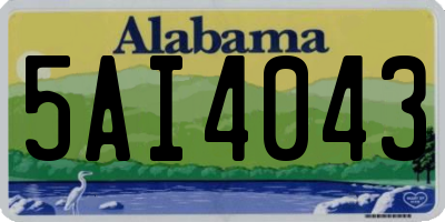 AL license plate 5AI4043