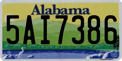 AL license plate 5AI7386
