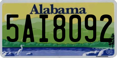 AL license plate 5AI8092