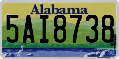 AL license plate 5AI8738
