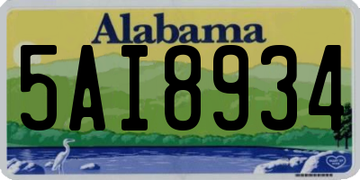AL license plate 5AI8934