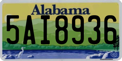AL license plate 5AI8936