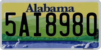 AL license plate 5AI8980
