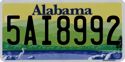 AL license plate 5AI8992