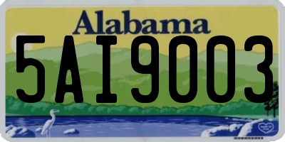 AL license plate 5AI9003