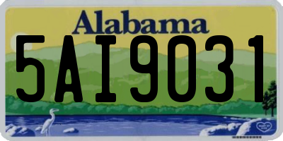 AL license plate 5AI9031
