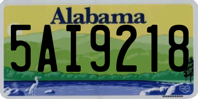 AL license plate 5AI9218