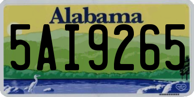 AL license plate 5AI9265