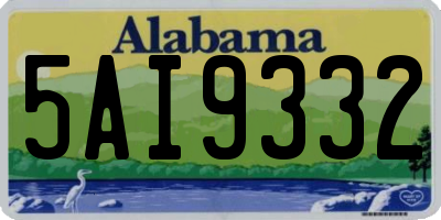 AL license plate 5AI9332