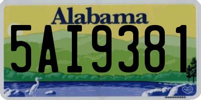 AL license plate 5AI9381