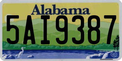 AL license plate 5AI9387