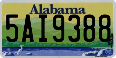 AL license plate 5AI9388