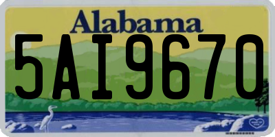 AL license plate 5AI9670