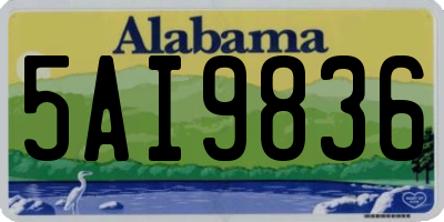 AL license plate 5AI9836