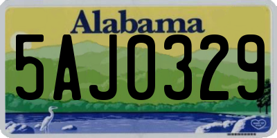 AL license plate 5AJ0329