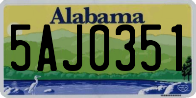 AL license plate 5AJ0351