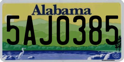 AL license plate 5AJ0385