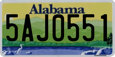 AL license plate 5AJ0551