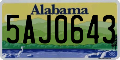 AL license plate 5AJ0643