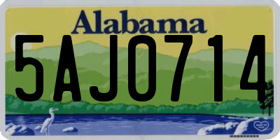 AL license plate 5AJ0714