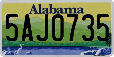 AL license plate 5AJ0735