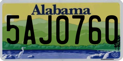 AL license plate 5AJ0760