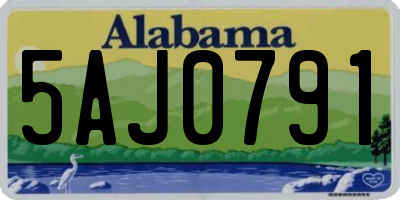 AL license plate 5AJ0791