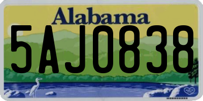 AL license plate 5AJ0838