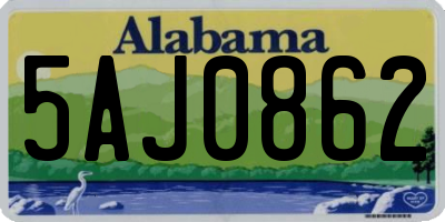 AL license plate 5AJ0862