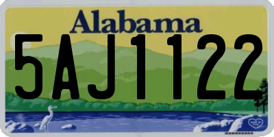 AL license plate 5AJ1122