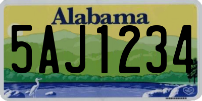 AL license plate 5AJ1234