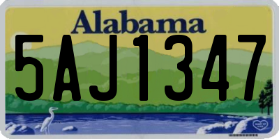 AL license plate 5AJ1347