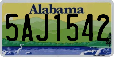 AL license plate 5AJ1542
