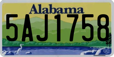 AL license plate 5AJ1758
