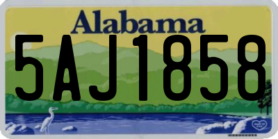 AL license plate 5AJ1858
