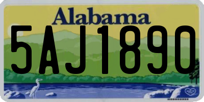 AL license plate 5AJ1890