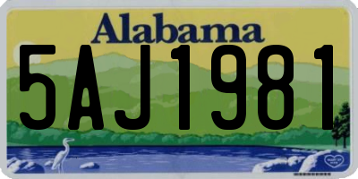 AL license plate 5AJ1981