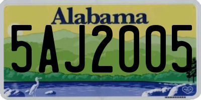AL license plate 5AJ2005