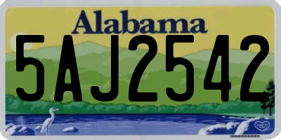 AL license plate 5AJ2542